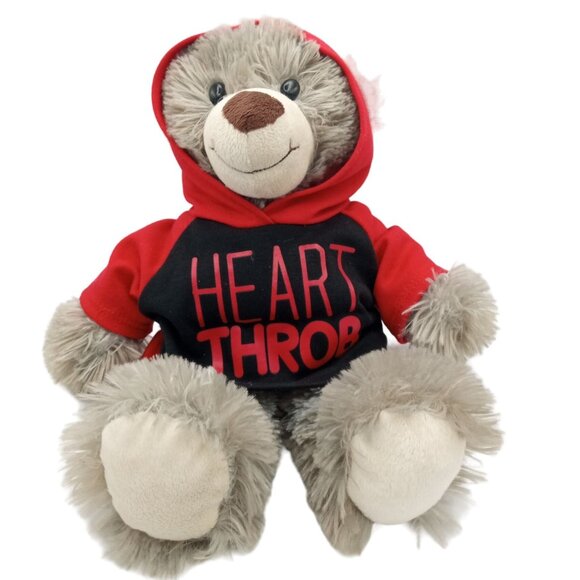 Dan Dee Heart Throb Teddy Bear Red Black Hoodie 12 In Valentines Gift Soft Plush - Picture 5 of 15